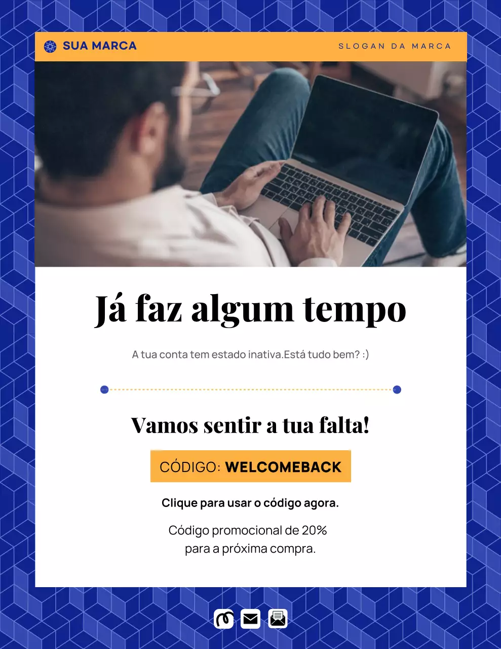 Pôster azul moderno de promoção de marketing