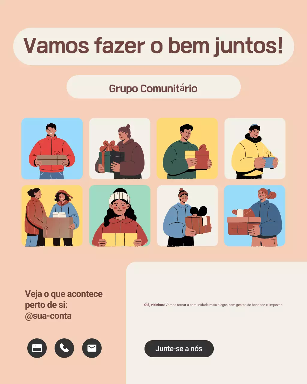 Postagem de convite para comunidade moderna bege no Instagram