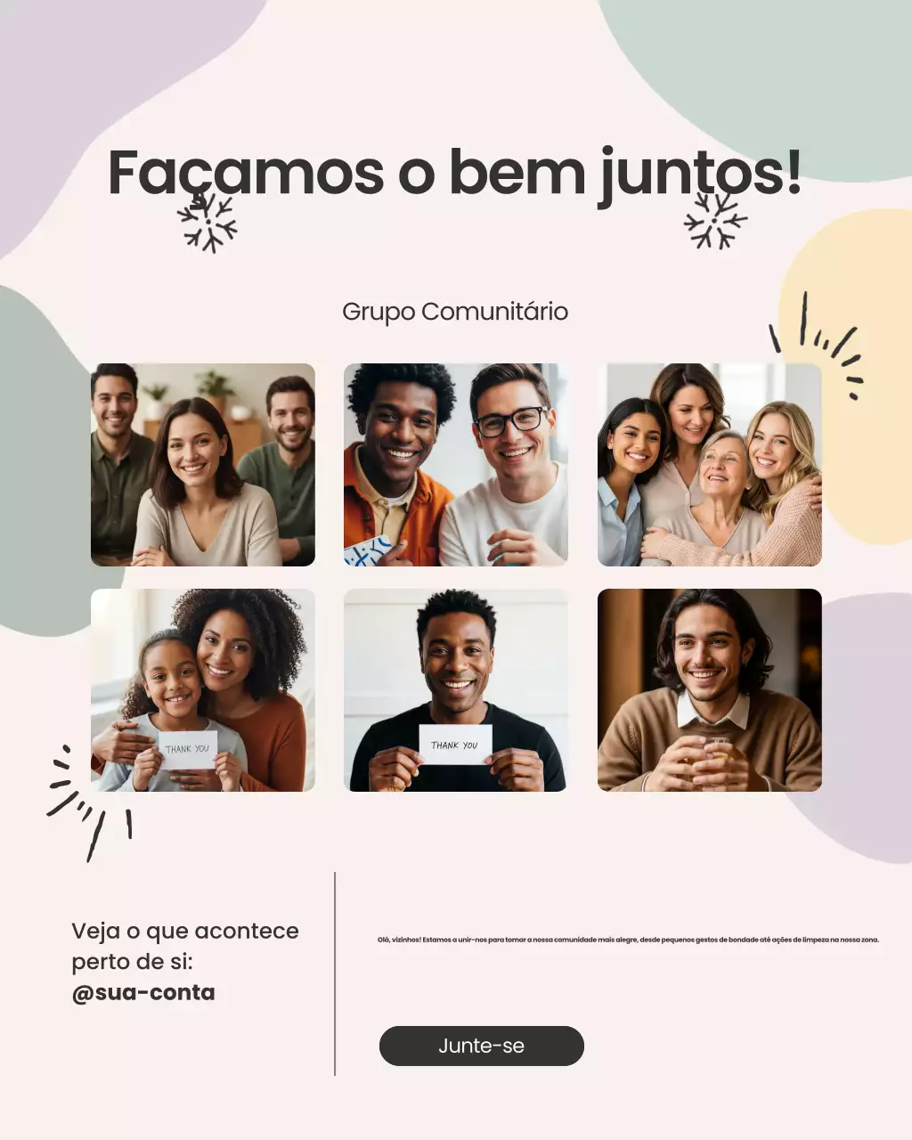 Postagem de convite para comunidade moderna bege no Instagram