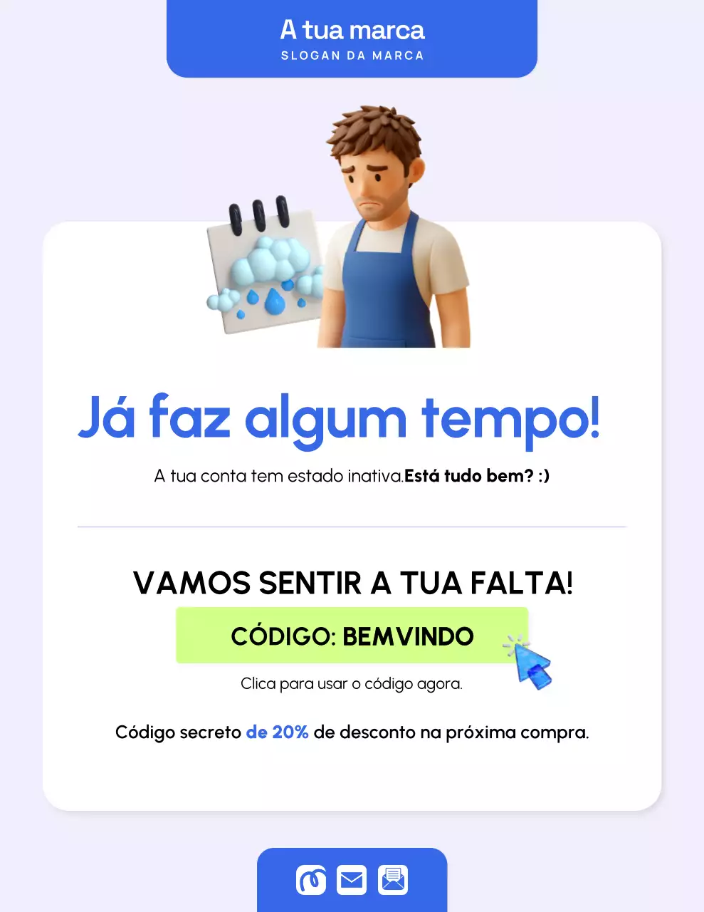 Pôster azul moderno de promoção de marketing