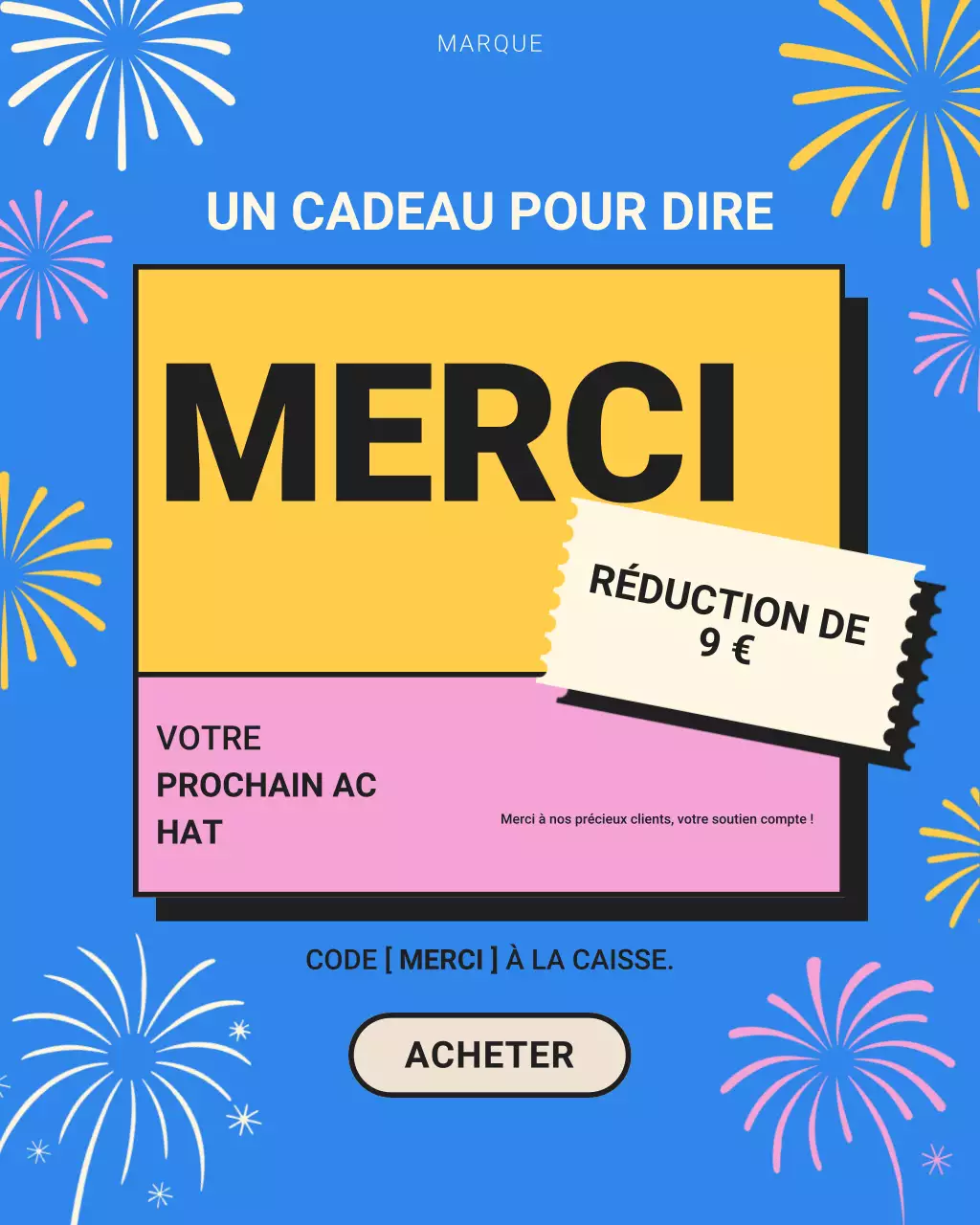 Publication Instagram promotionnelle de remerciements Blue Modern