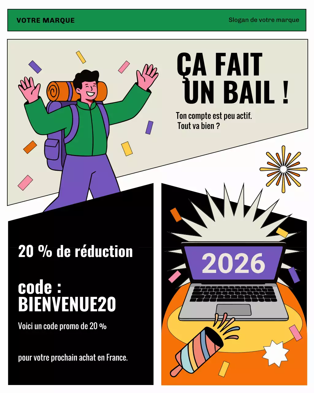 Promotion colorée et moderne à prix réduit