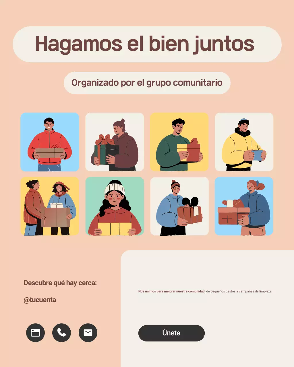 Publicación de Instagram de invitación a la comunidad moderna en beige