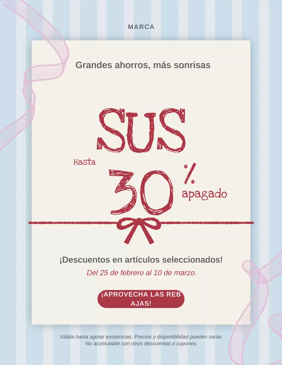 Cartel de promoción de ventas sencillo en rojo y azul