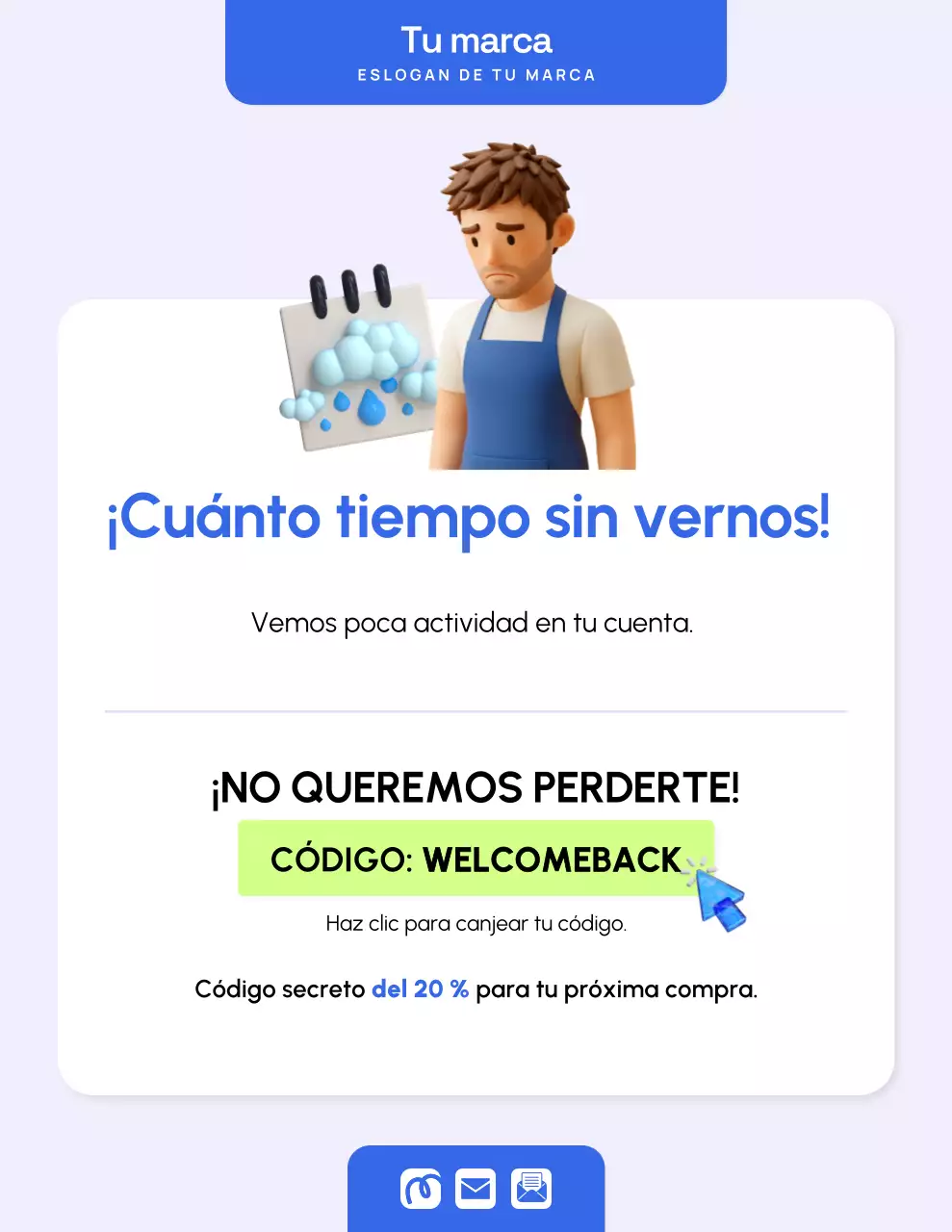 Póster de promoción de marketing moderno azul