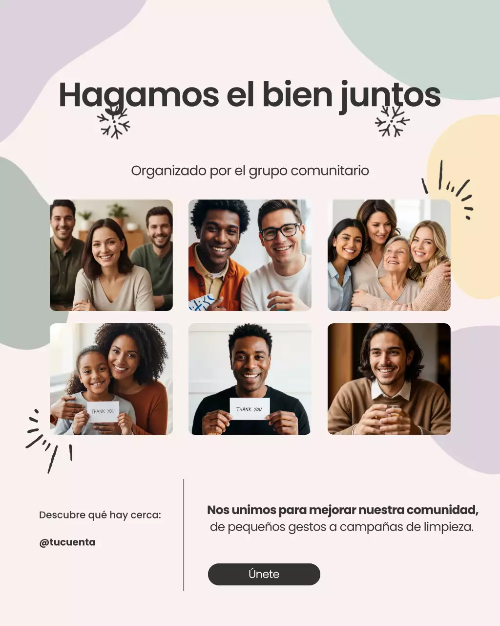 Publicación de Instagram de invitación a la comunidad moderna en beige