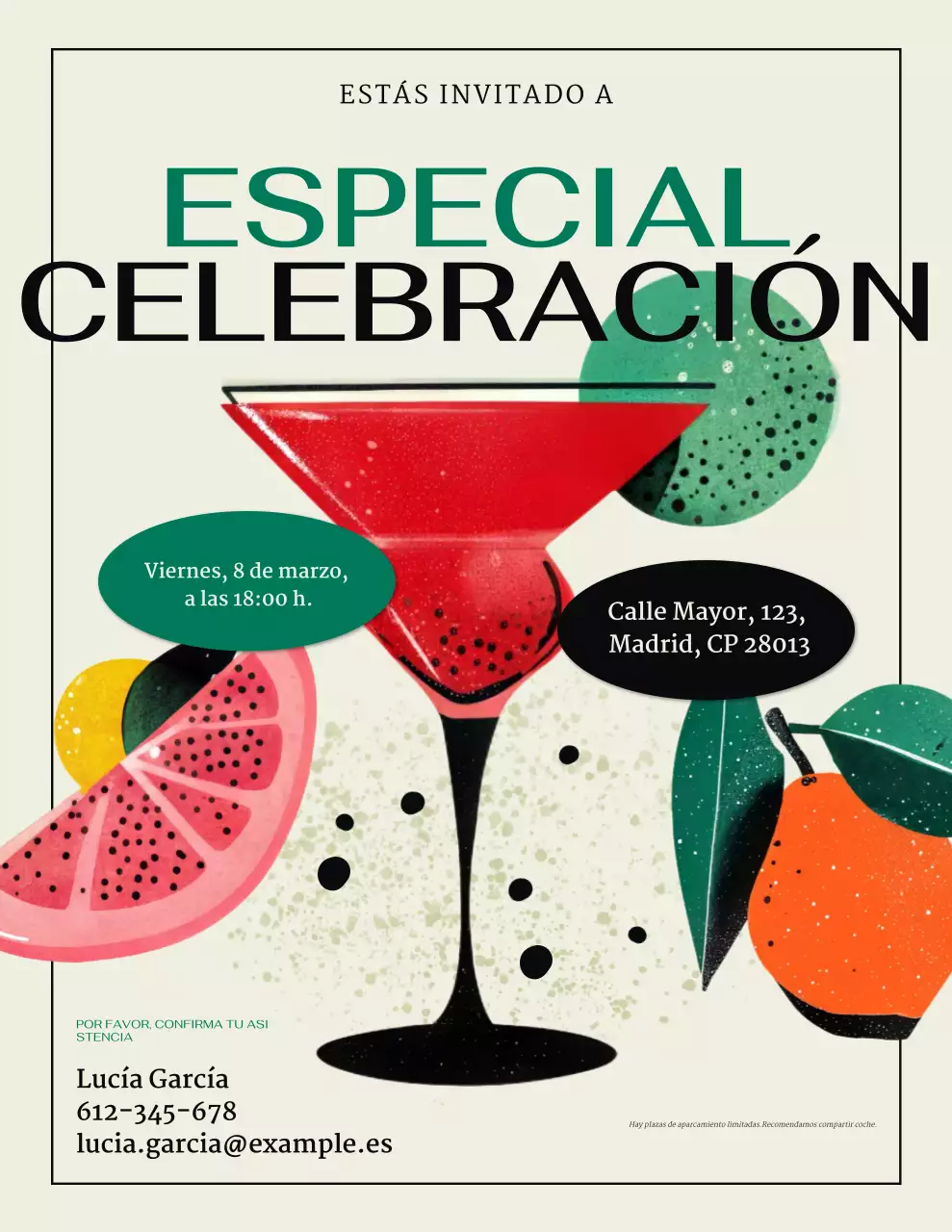 Invitación de celebración retro colorida