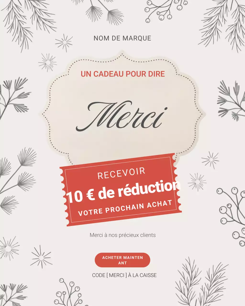Publication Instagram de remerciements pour une promotion élégante beige