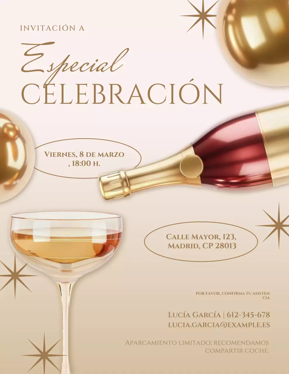 Invitación elegante de celebración dorada