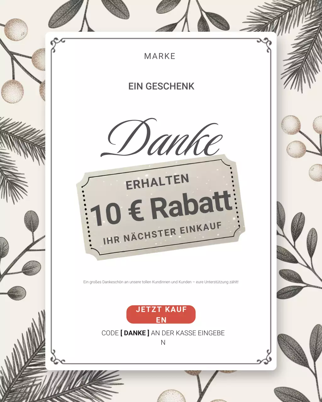 Beige Floral Dankes-Instagram-Post