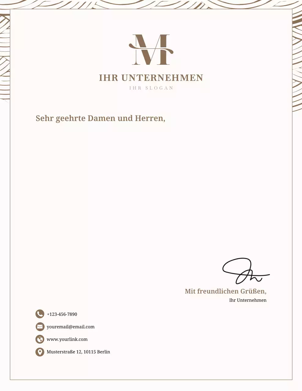 Beigefarbenes professionelles Geschäftsbriefpapier