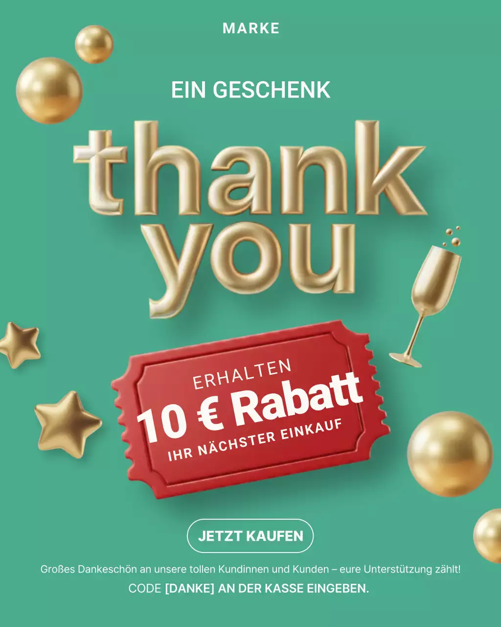 Grüner, eleganter Dankeschön-Werbe-Instagram-Post