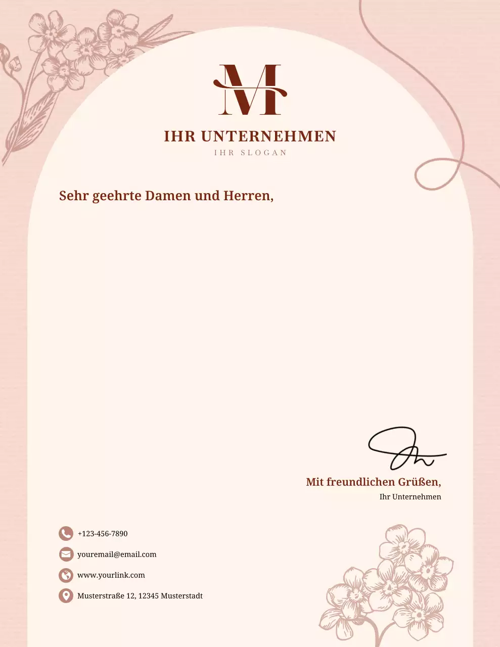 Beigefarbenes, elegantes Geschäftsbriefpapier