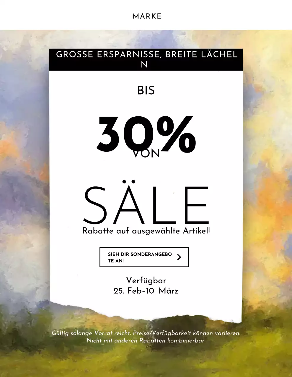 Gelbes modernes Verkaufsplakat