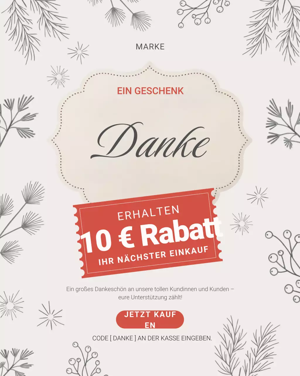 Beige Elegant Dankeschön-Werbeaktion Instagram-Post