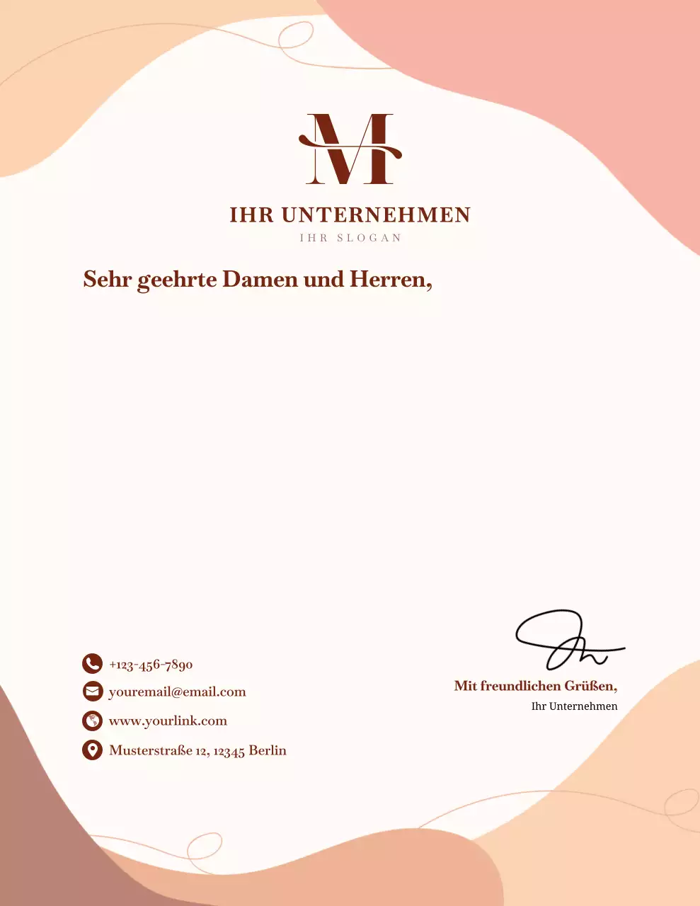 Beigefarbenes, elegantes Geschäftsbriefpapier