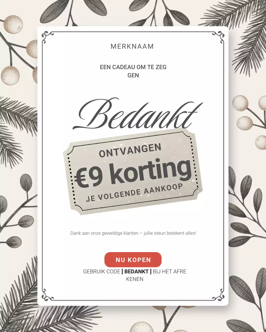 Beige bloemenprint bedankje Instagram-post