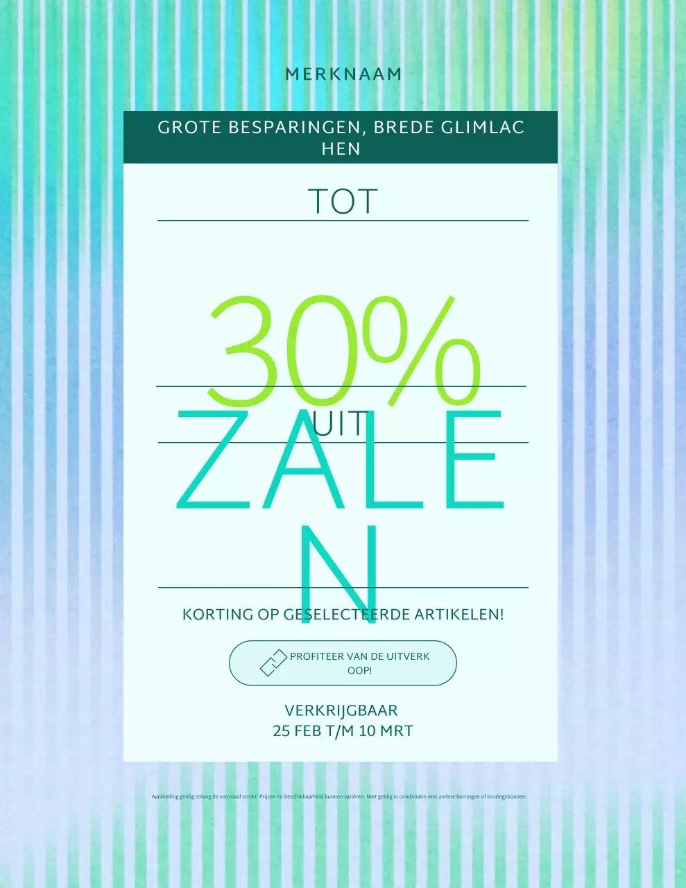 Blauwe moderne verkooppromotieposter