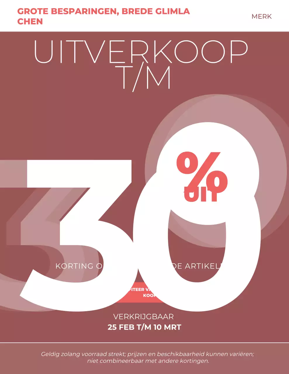 Bruine, opvallende poster voor verkooppromotie