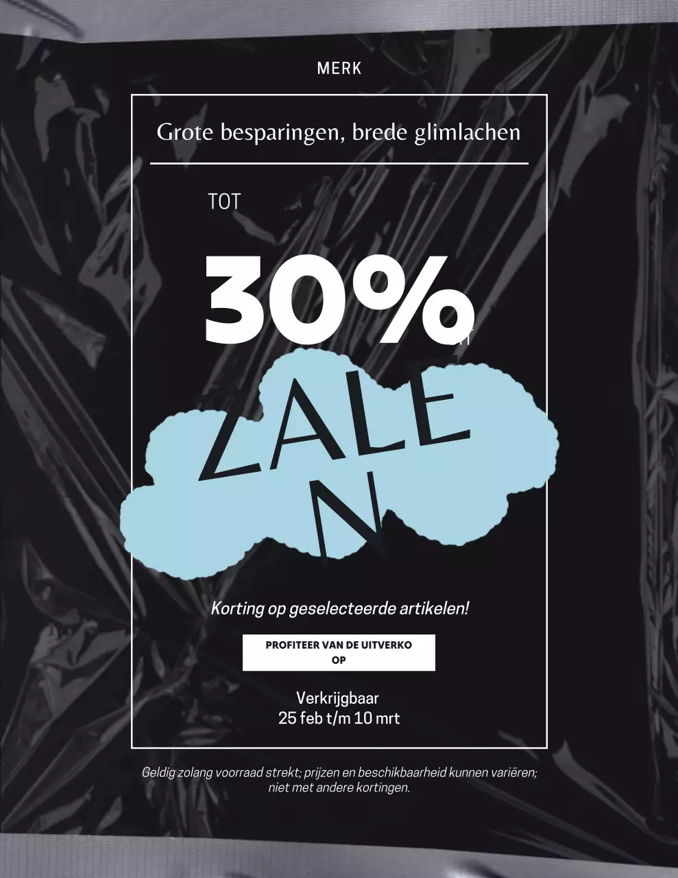 Zwarte moderne verkooppromotieposter