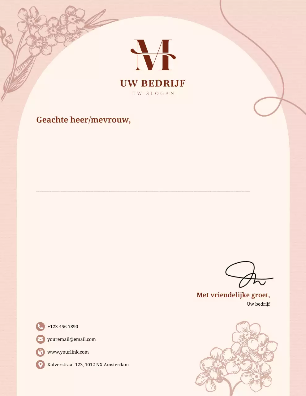 Beige elegant briefpapier voor zakelijke doeleinden