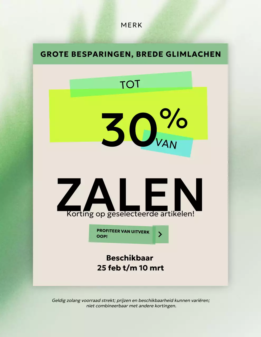 Groene moderne verkooppromotieposter