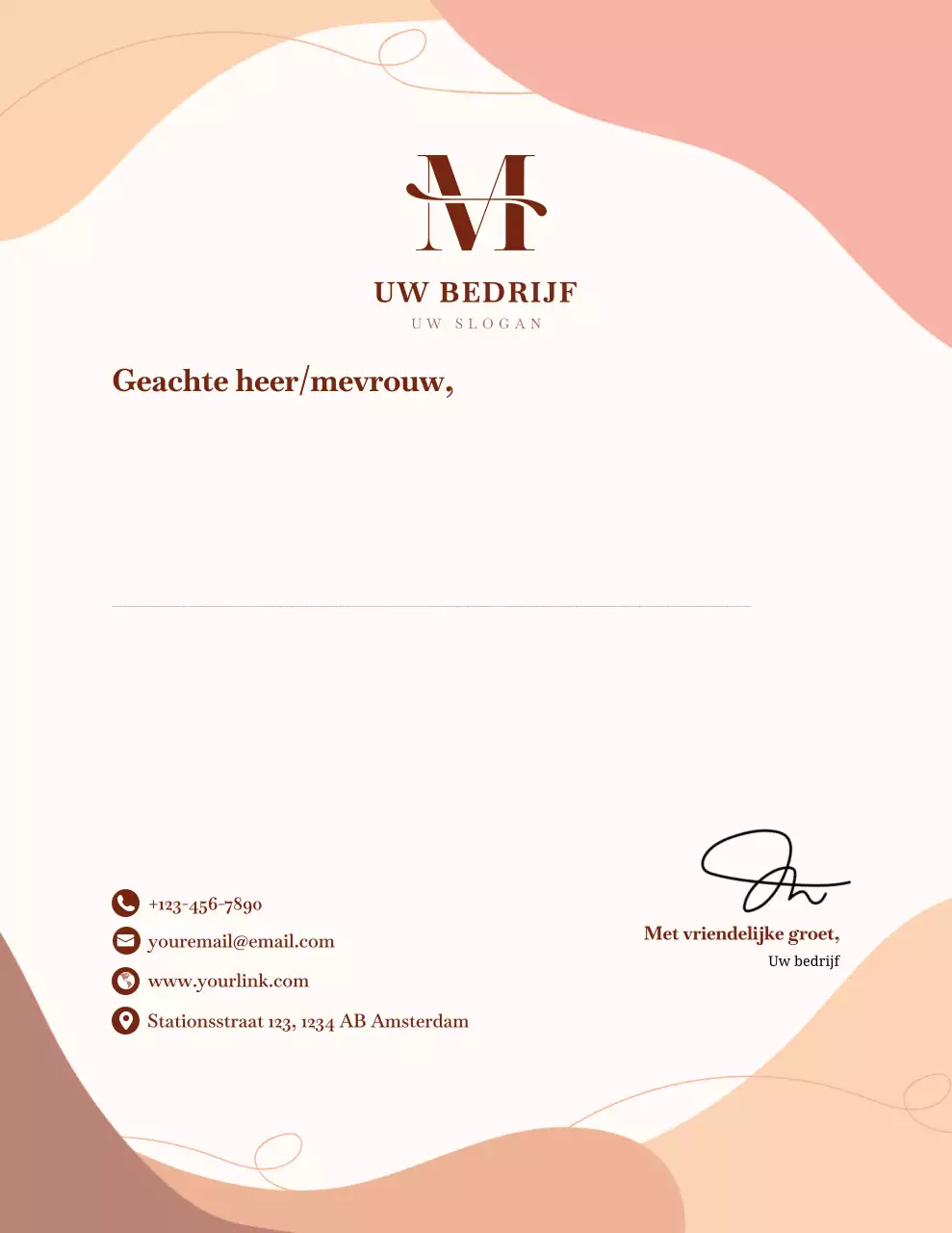 Beige elegant briefpapier voor zakelijke doeleinden