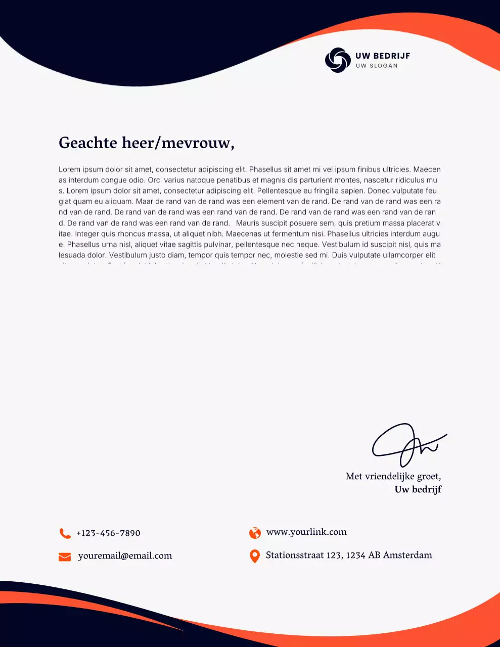 Professioneel briefpapier van de marine