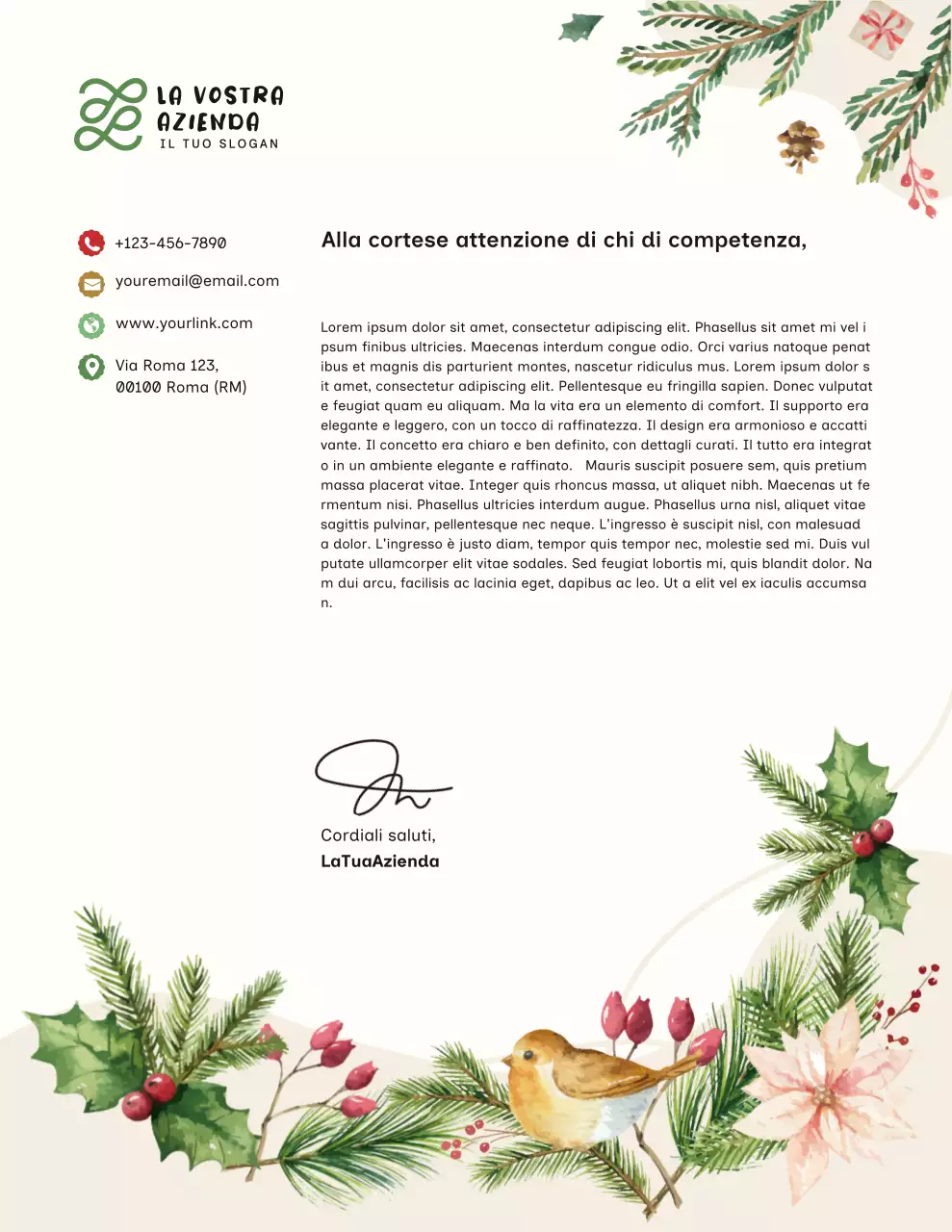 Carta intestata elegante per le feste beige