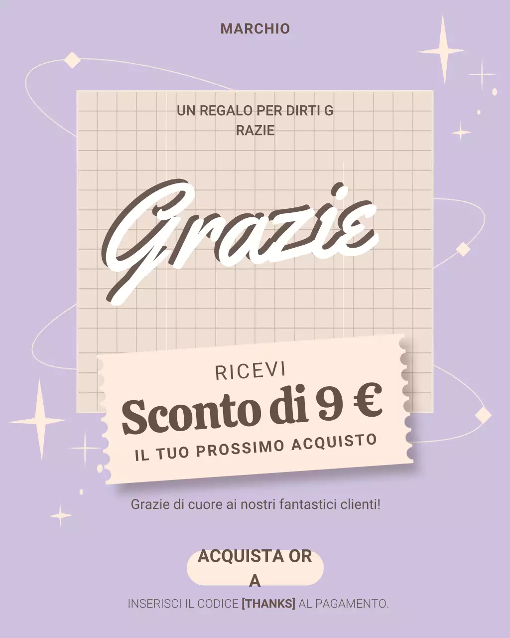 Post Instagram sulla promozione dello sconto moderno viola