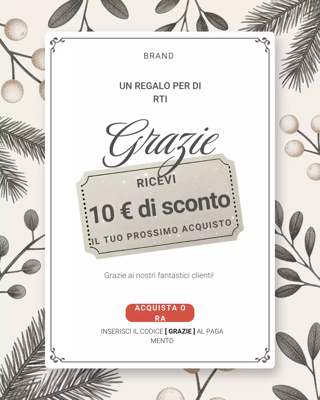 Post di ringraziamento floreale beige su Instagram