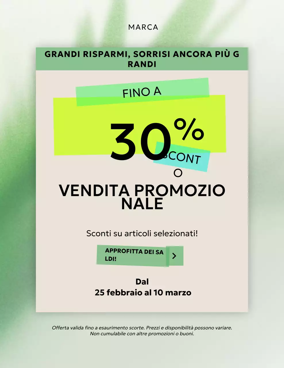 Manifesto promozionale moderno ed ecologico