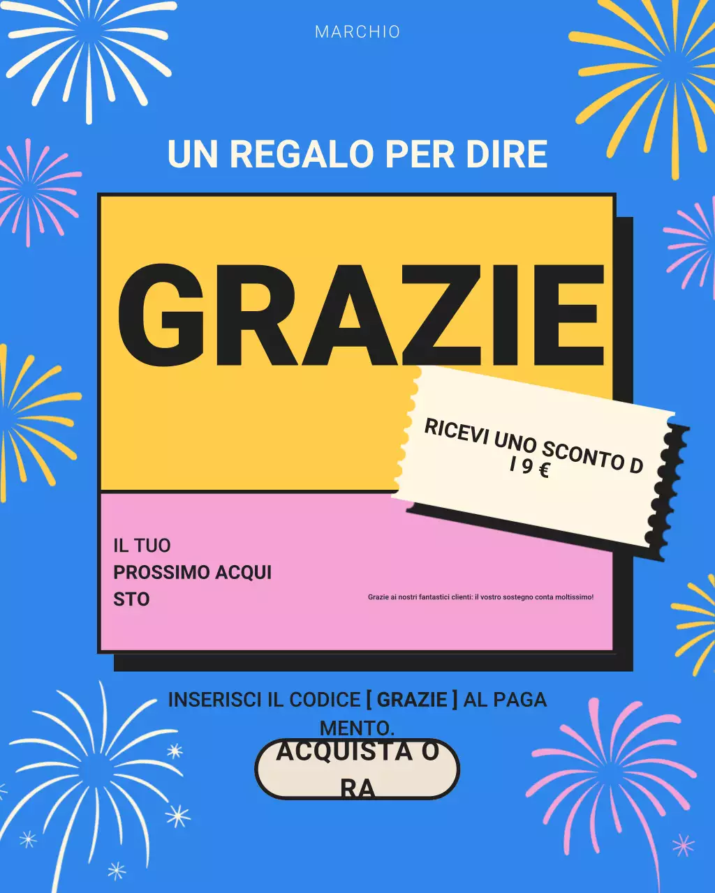 Post di Instagram di ringraziamento per la promozione Blue Modern