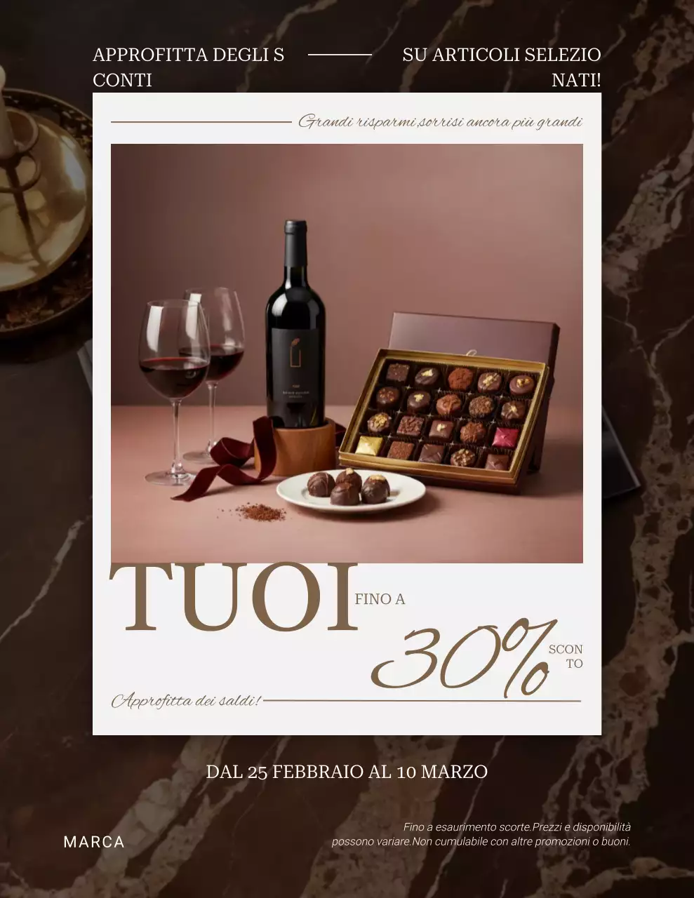 Poster promozionale elegante marrone