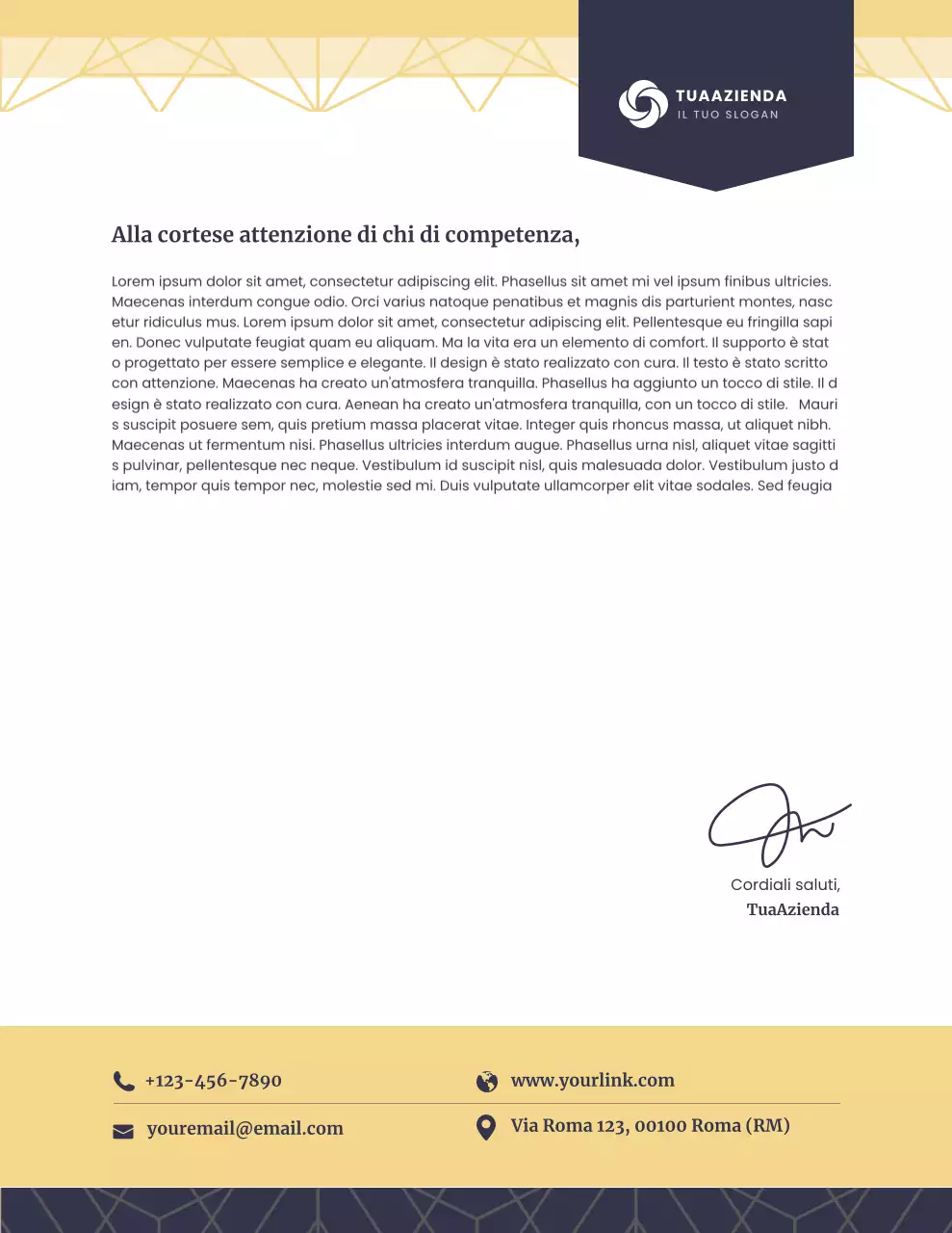 Carta intestata professionale Gold