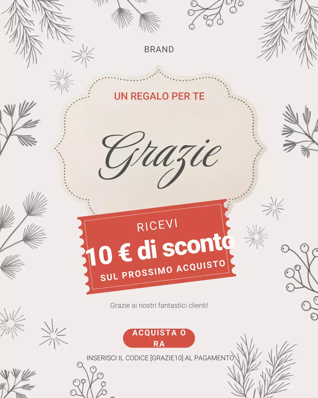 Post di Instagram con promozione di ringraziamento elegante beige