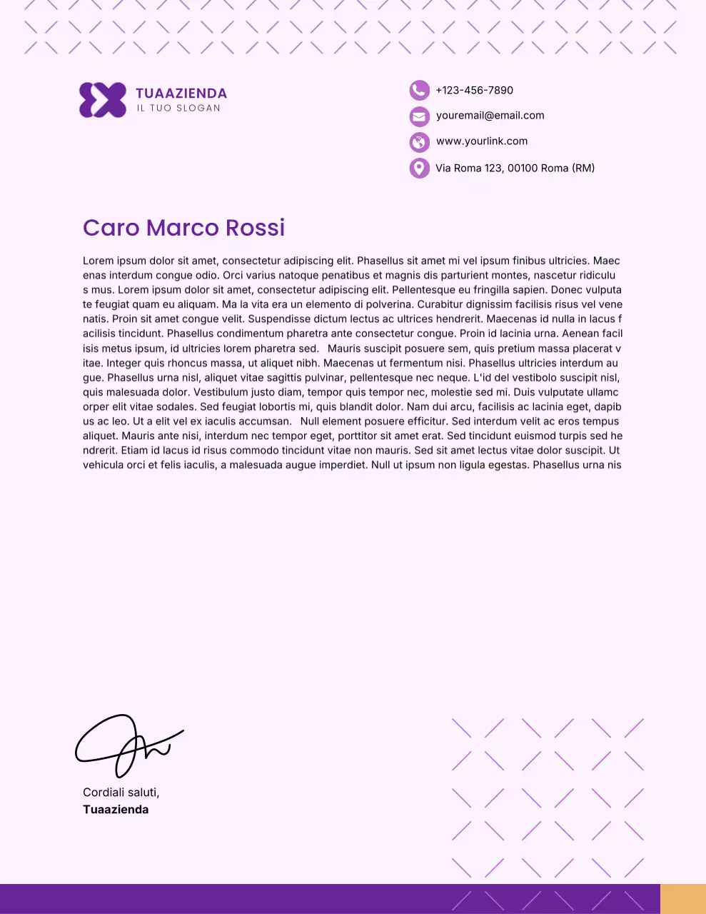 Carta intestata professionale viola