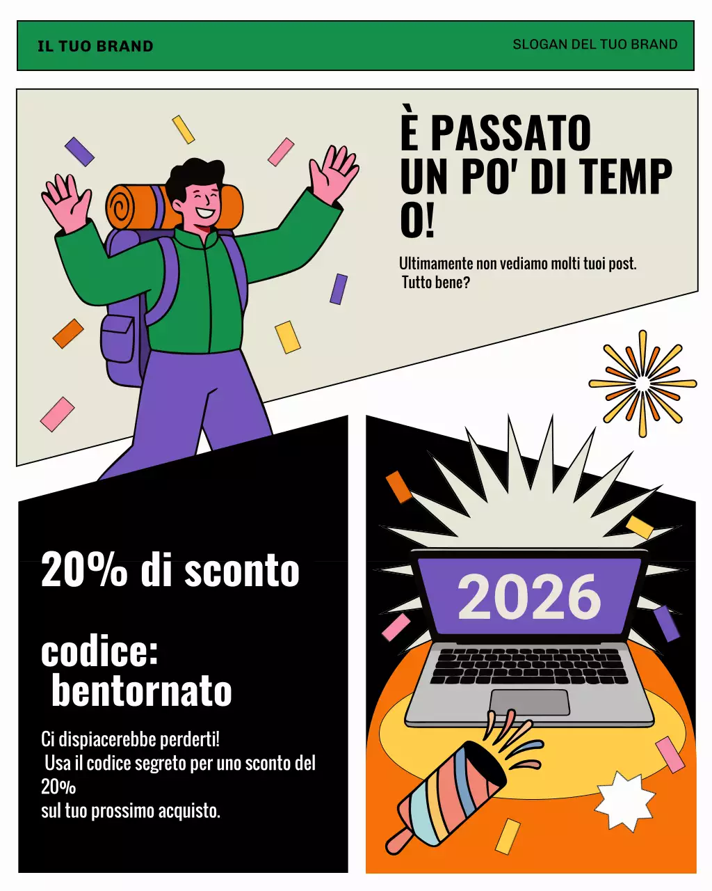 Promozione sconto moderna e colorata