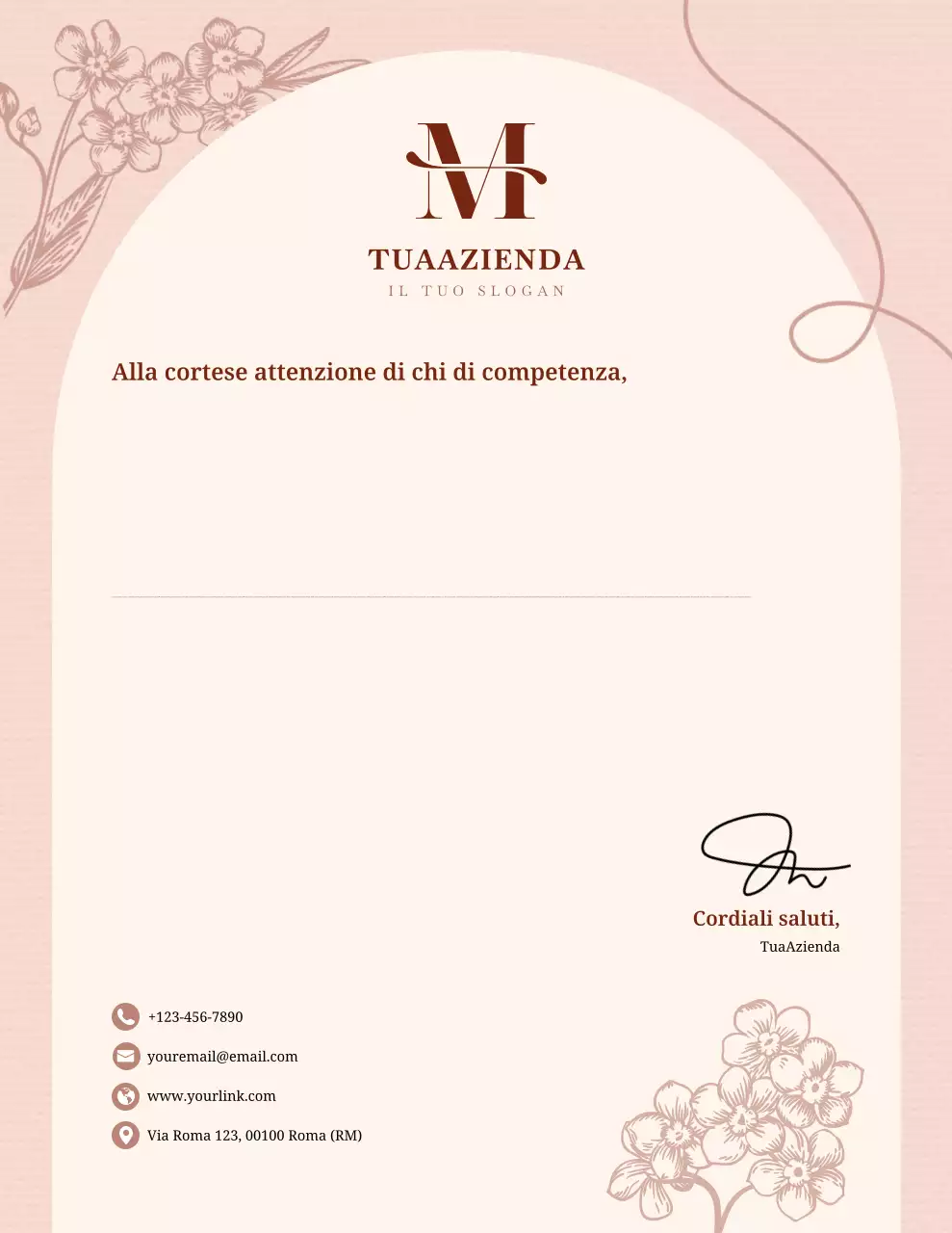 Carta intestata aziendale elegante beige