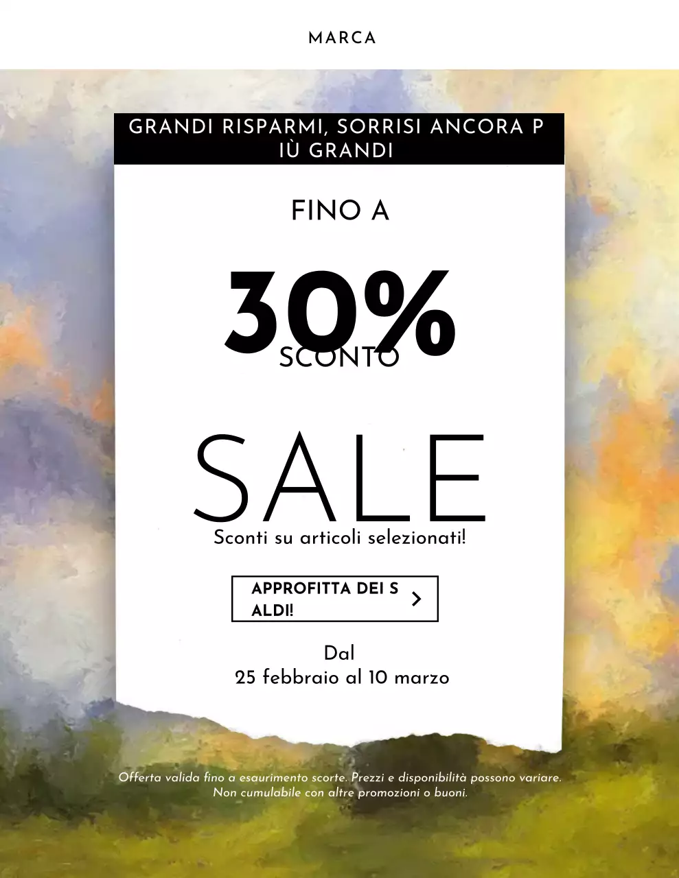 Manifesto promozionale moderno giallo