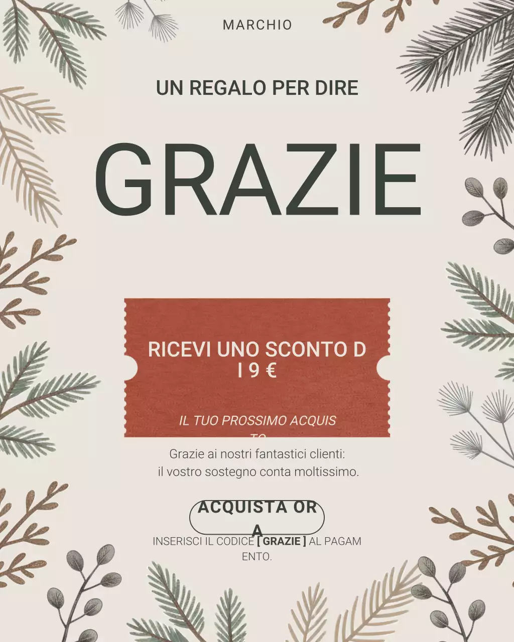 Post di ringraziamento su Instagram per Beige Botanical