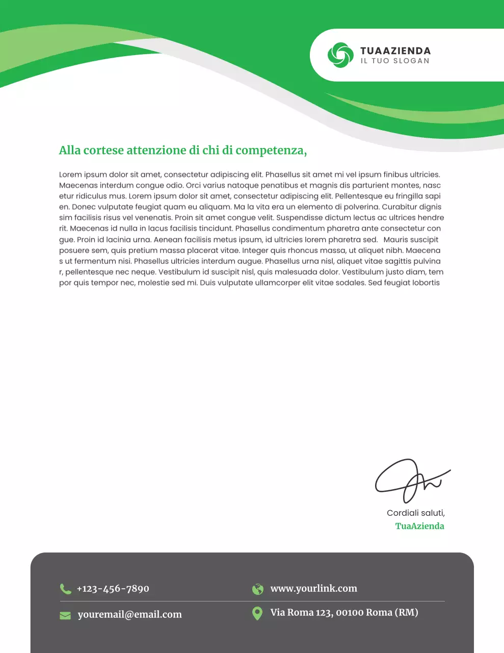 Carta intestata aziendale moderna ed ecologica