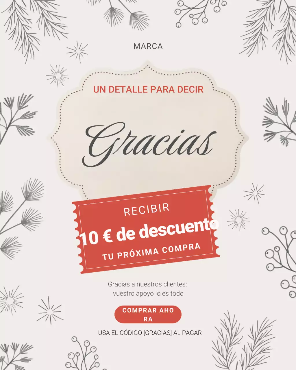 Publicación de Instagram de agradecimiento elegante en beige