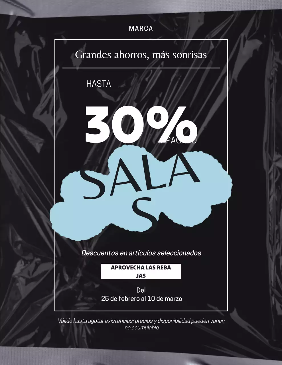 Póster de promoción de ventas moderno en negro