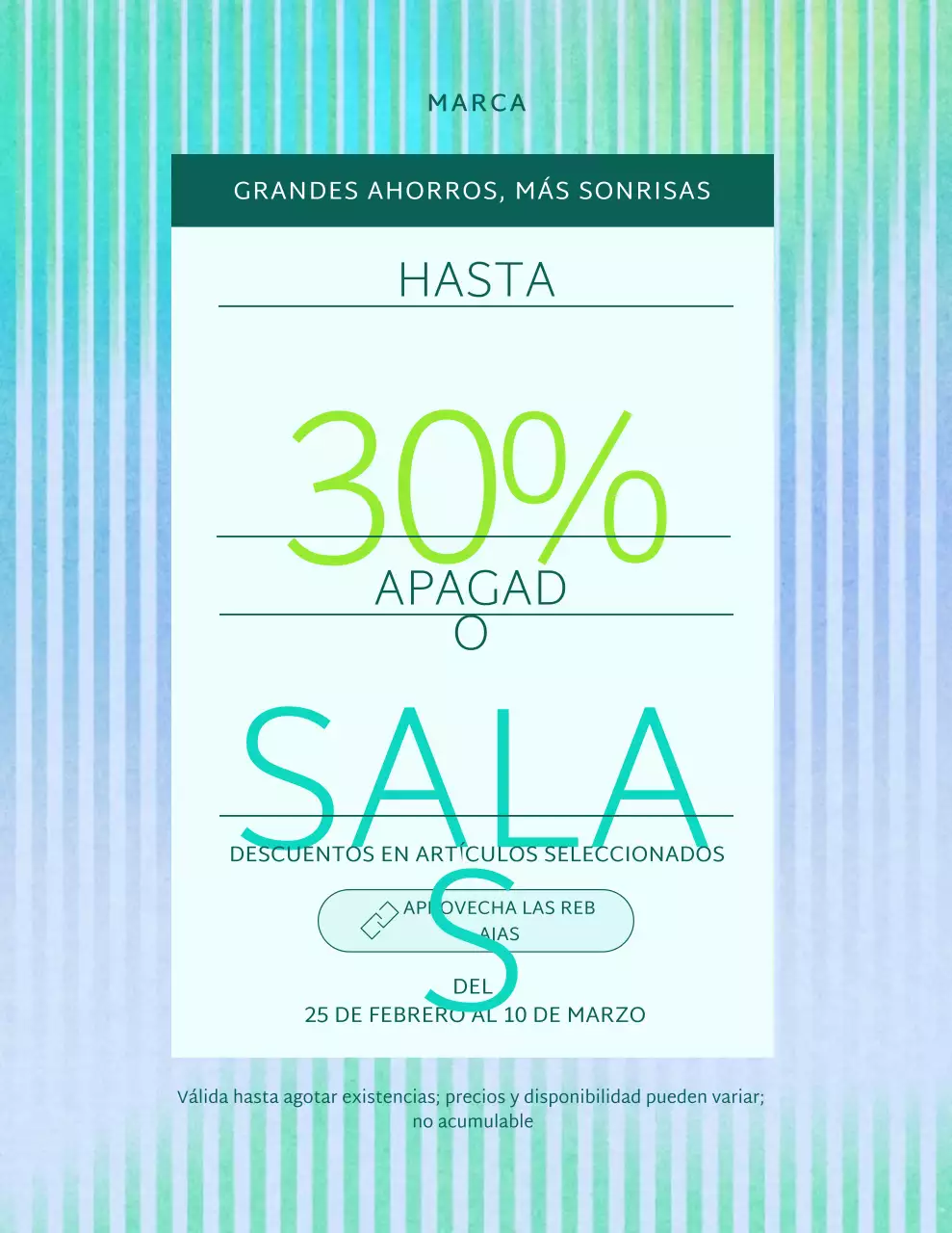Póster de promoción de ventas moderno azul