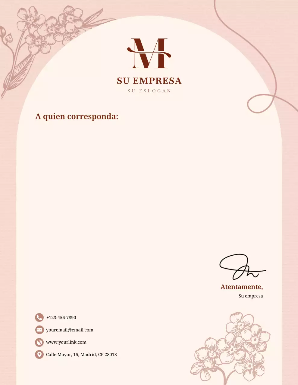 Membrete empresarial elegante en color beige