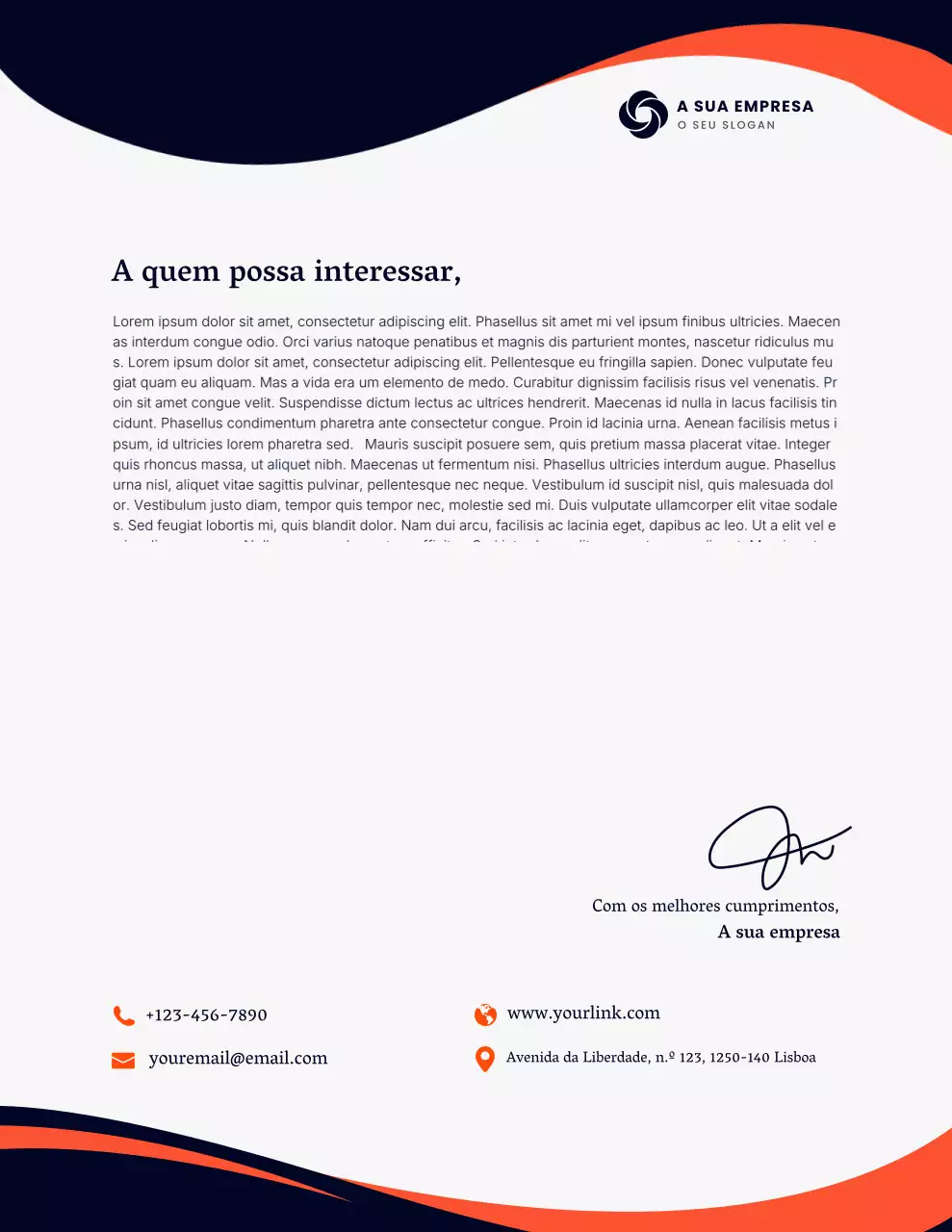 Papel timbrado comercial profissional da Marinha