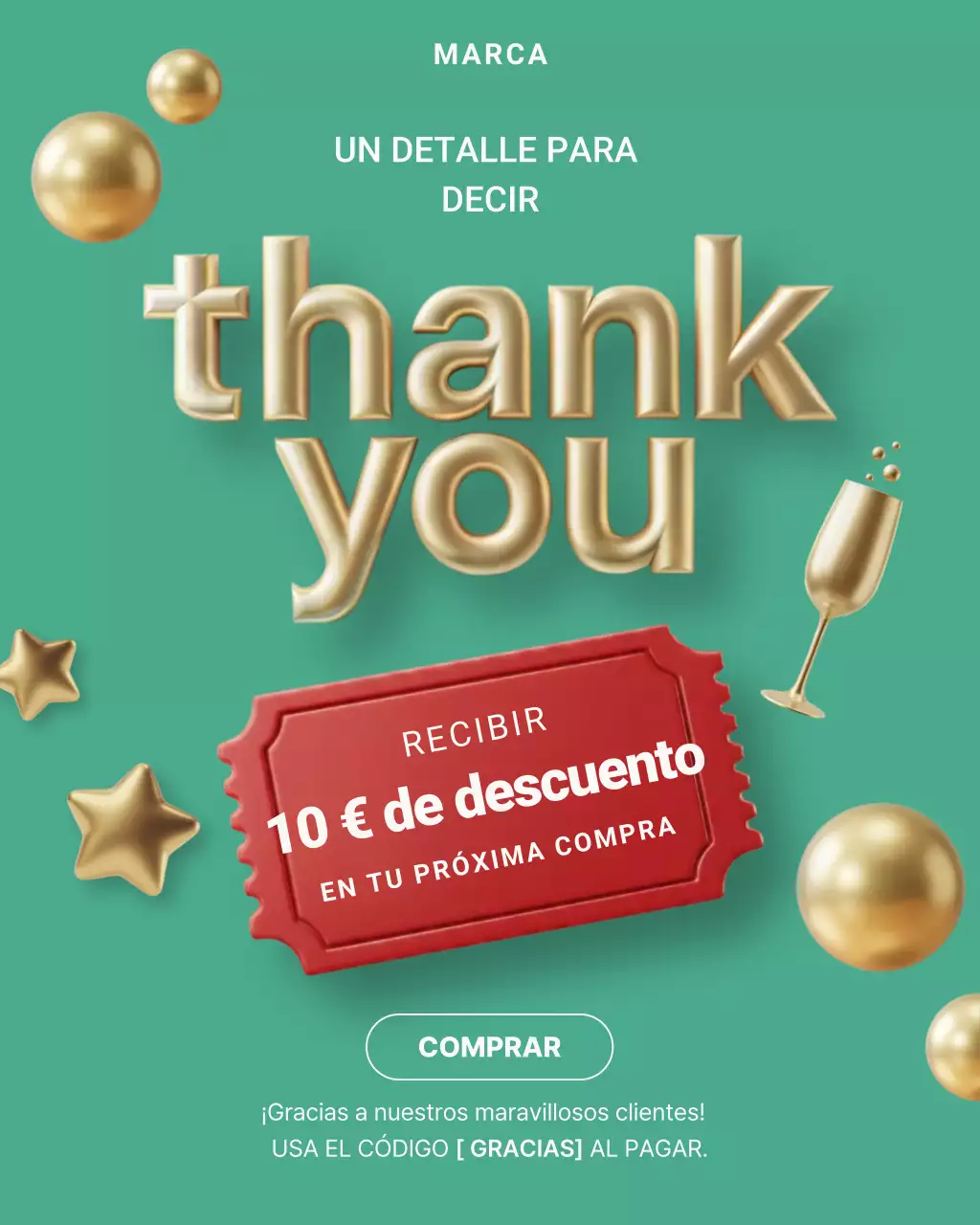 Publicación de Instagram de promoción de agradecimiento elegante y verde