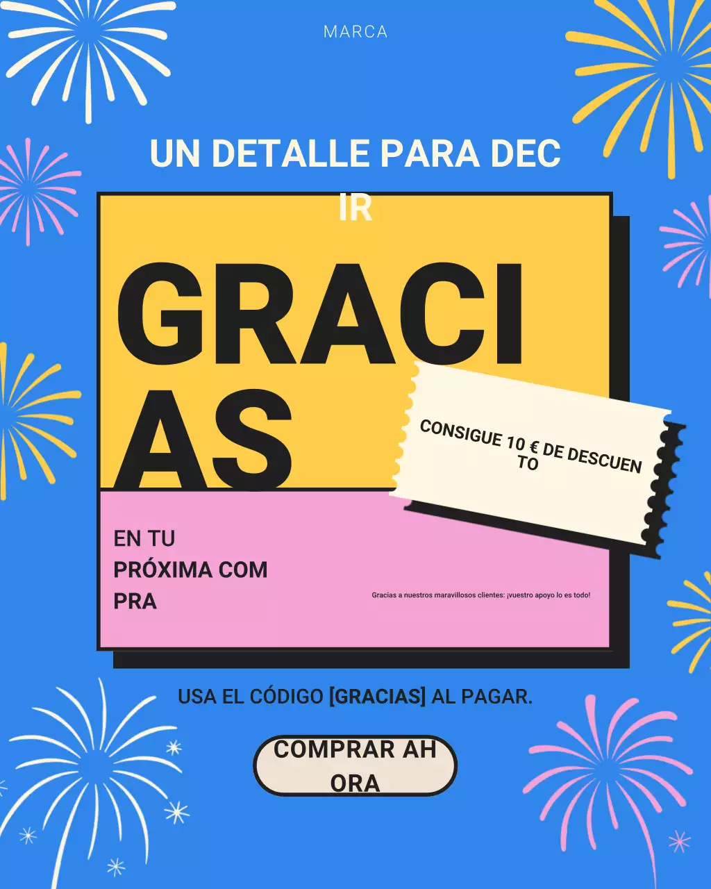 Publicación de Instagram de la promoción de agradecimiento Blue Modern