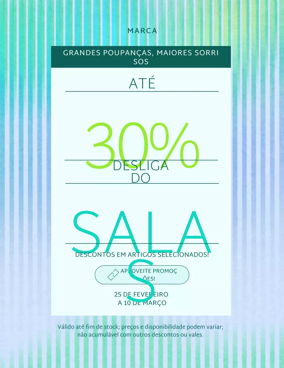 Pôster azul moderno para promoção de vendas